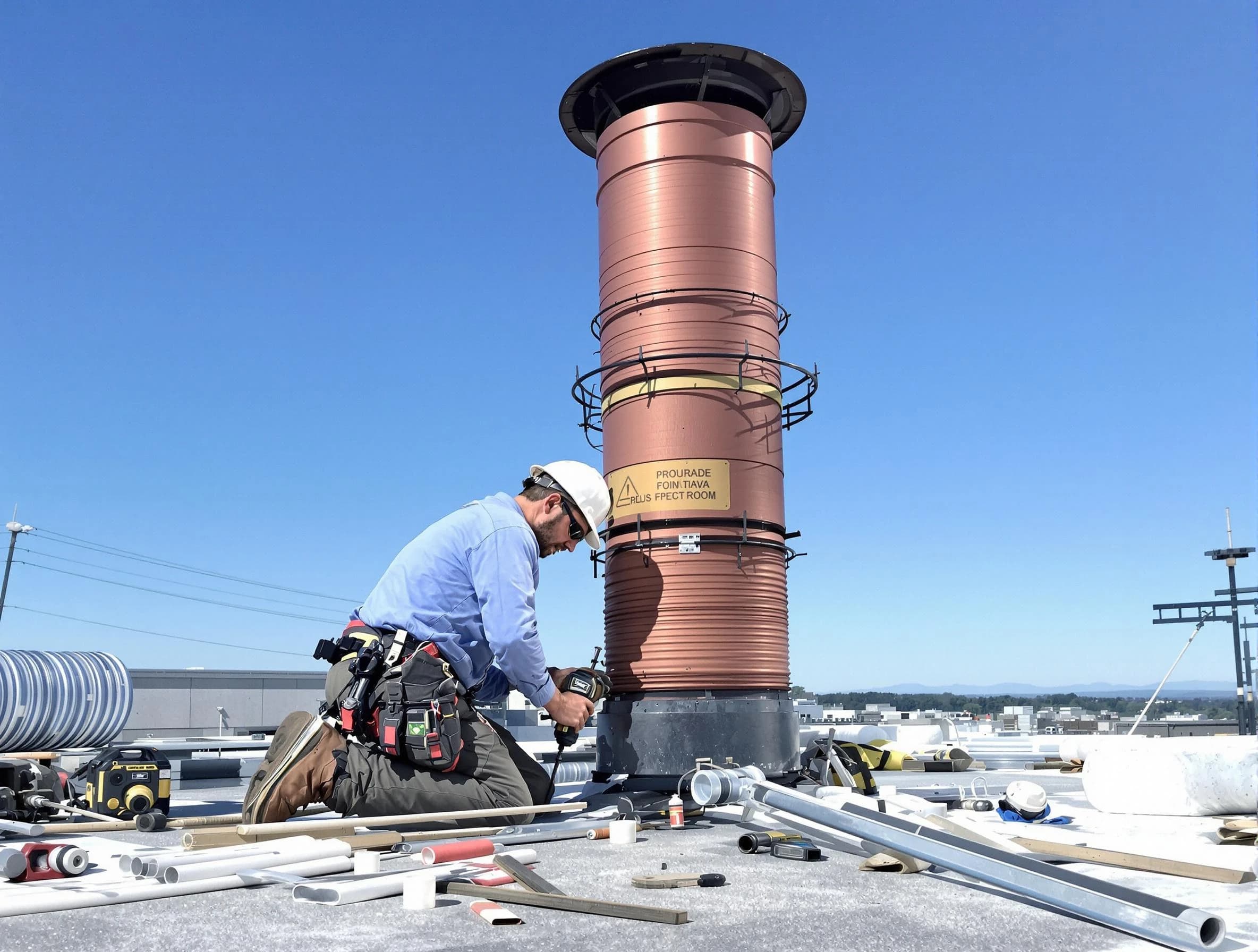 Installed chimney liner by Irvington Chimney Sweep in Irvington, NJ