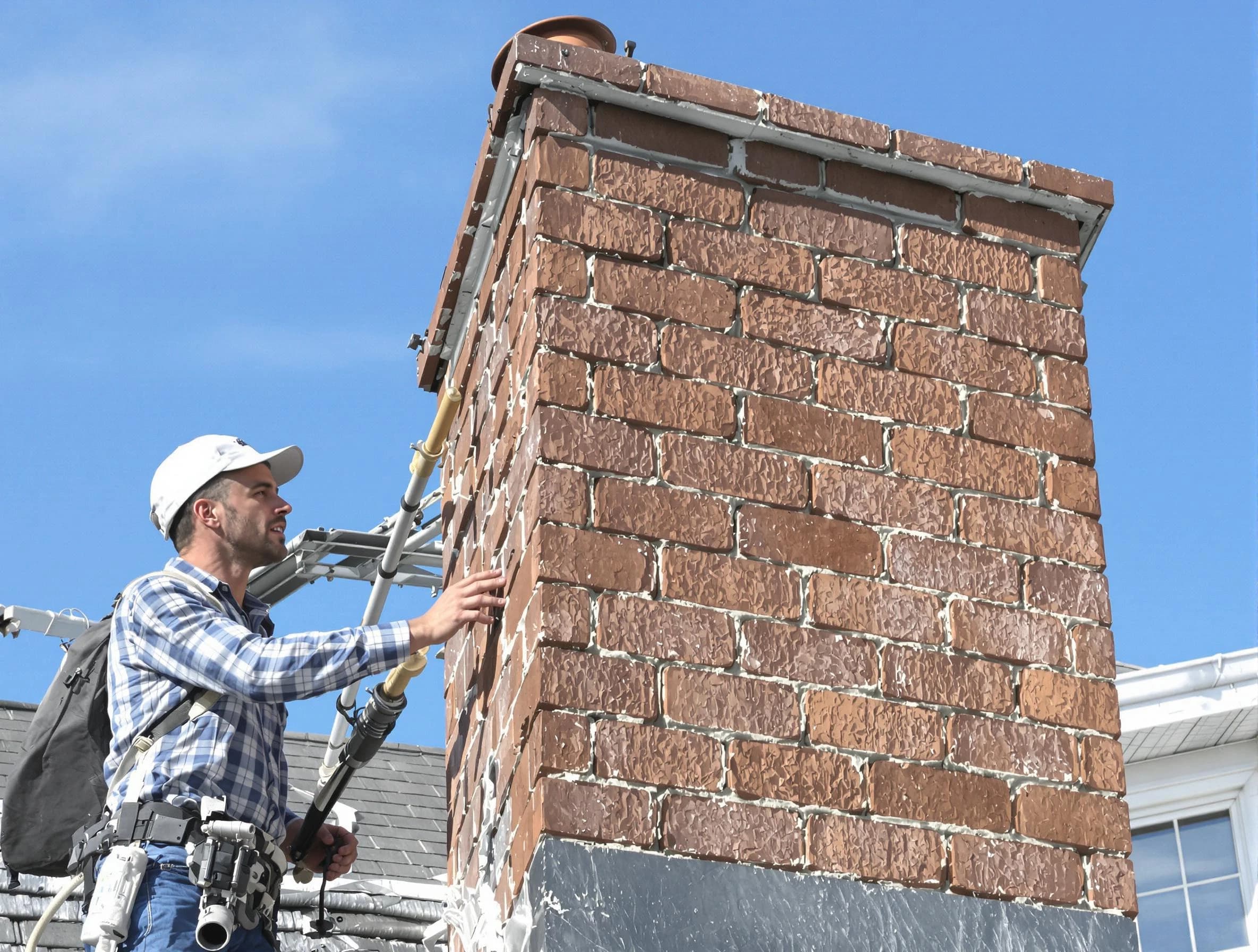Brickwork for a chimney rebuild by Irvington Chimney Sweep in Irvington, NJ