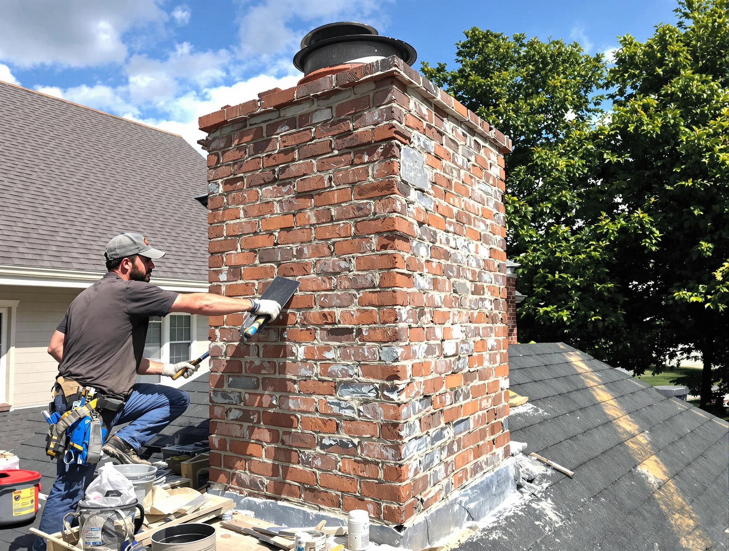 Completed chimney rebuild by Irvington Chimney Sweep in Irvington, NJ