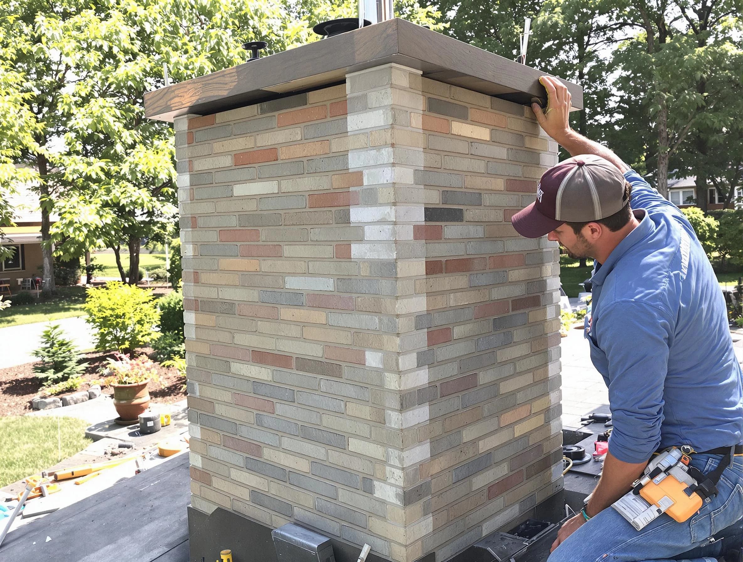 Irvington Chimney Sweep completing a modern chimney remodel in Irvington, NJ