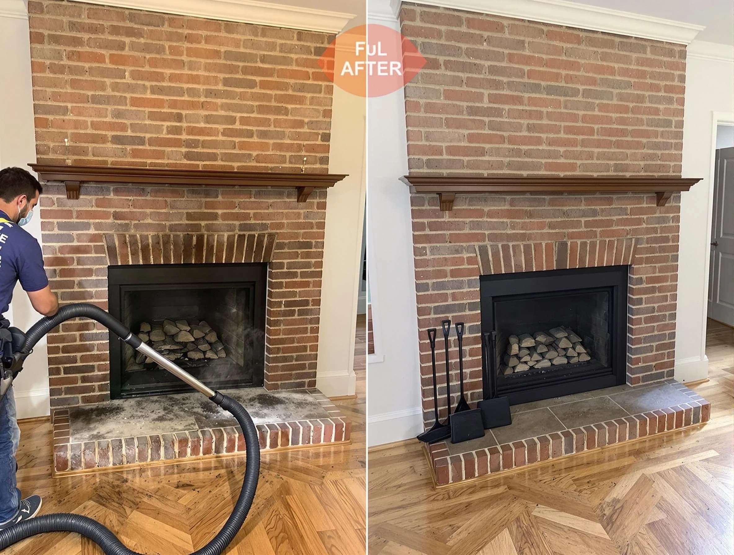 Irvington Chimney Sweep carefully sanitizing a fireplace in Irvington, NJ