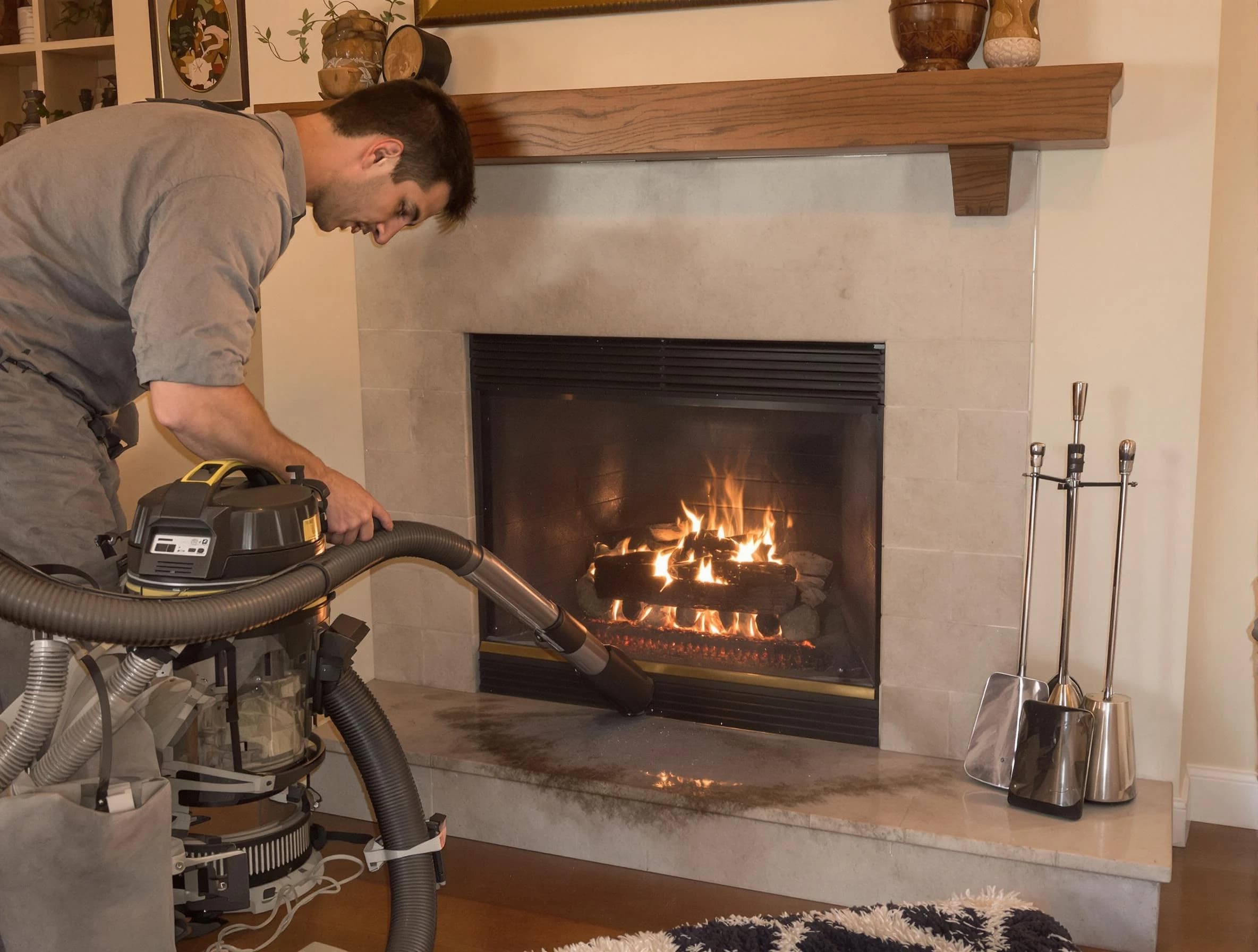 Routine fireplace upkeep by Irvington Chimney Sweep in Irvington, NJ