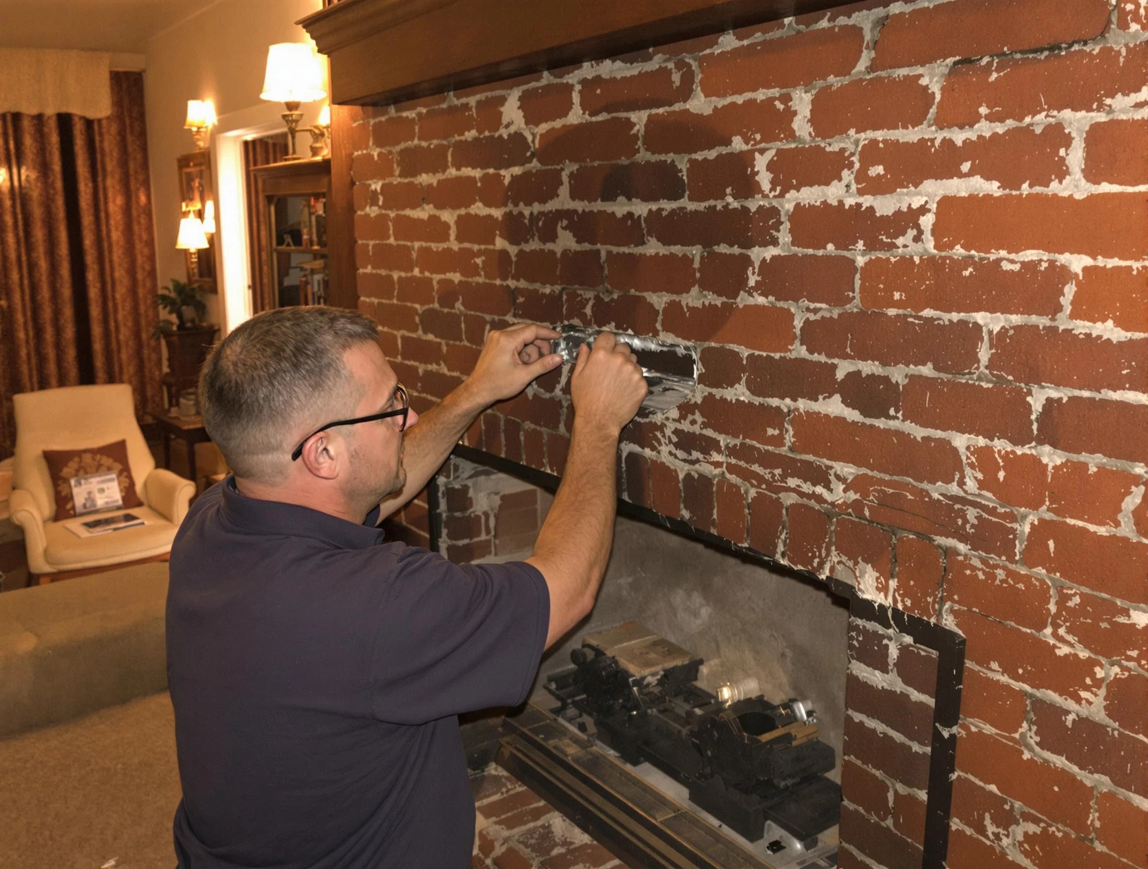 Irvington Chimney Sweep expert fixing a fireplace in Irvington, NJ