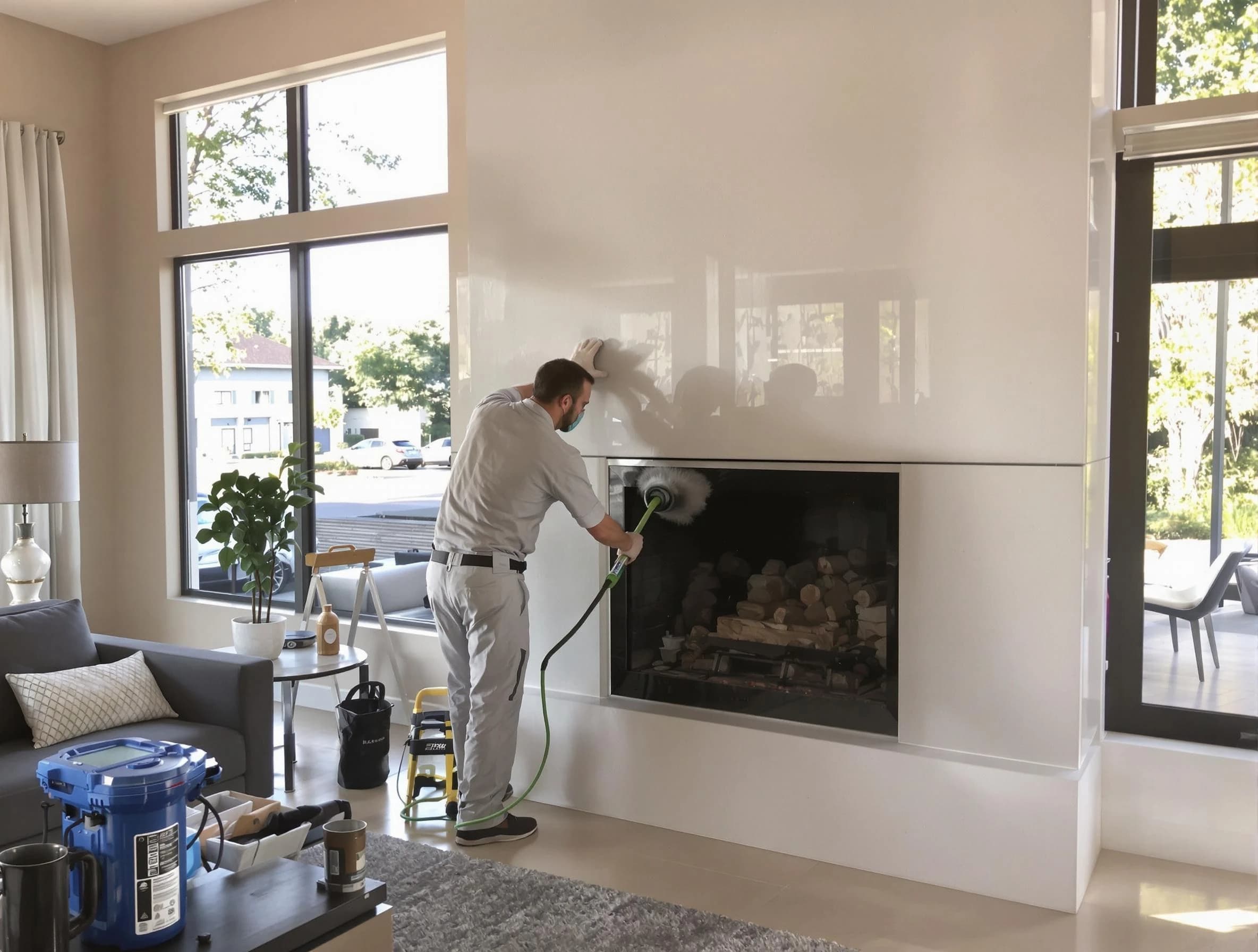 Irvington Chimney Sweep performing thorough soot removal in Irvington, NJ